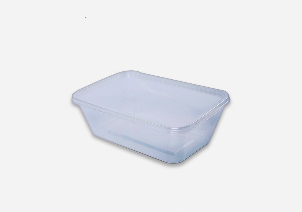 750 ML Plastic Container with Lid Rectangle